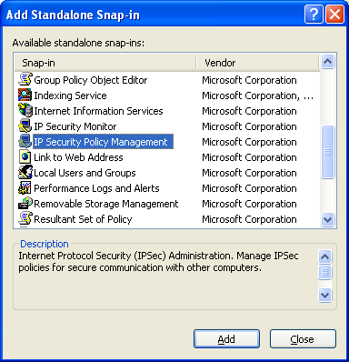 Add Standalone Snap-in