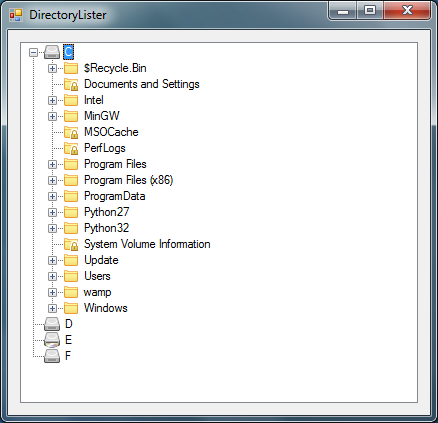 Listing folders in C#